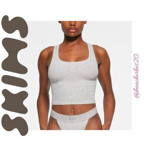 SKIMS Cotton Rib Tank Light Heather Grey Large NWOT O-306